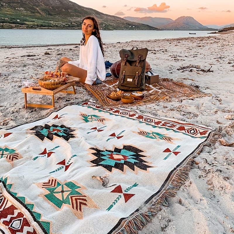 Outdoor Adventure Tent - 1pc Retro Placemats Bohemian Blanket Portable