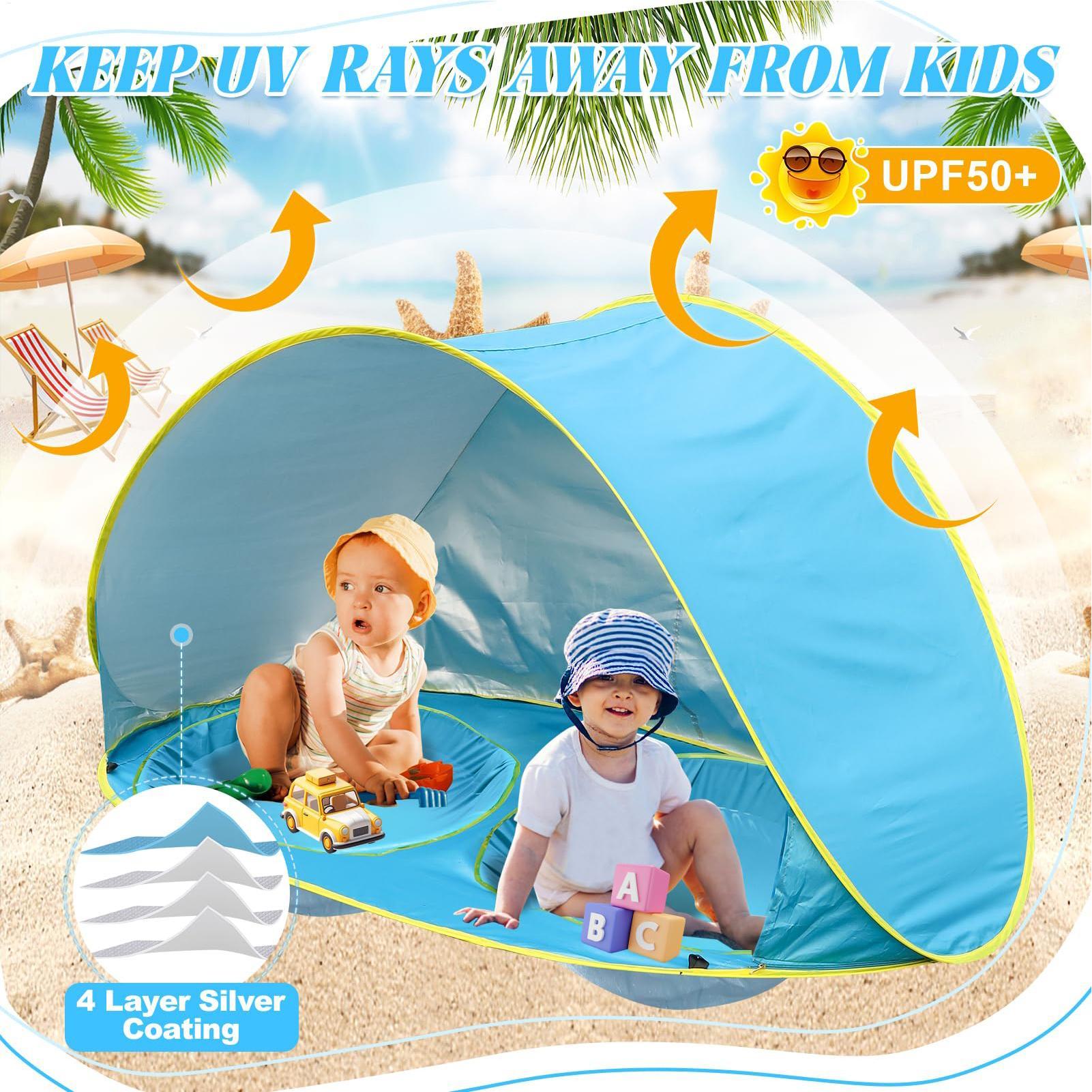 Kid Beach Tent With Pool UV Pr - Outdoor Adventure Tent ulasan dan harga