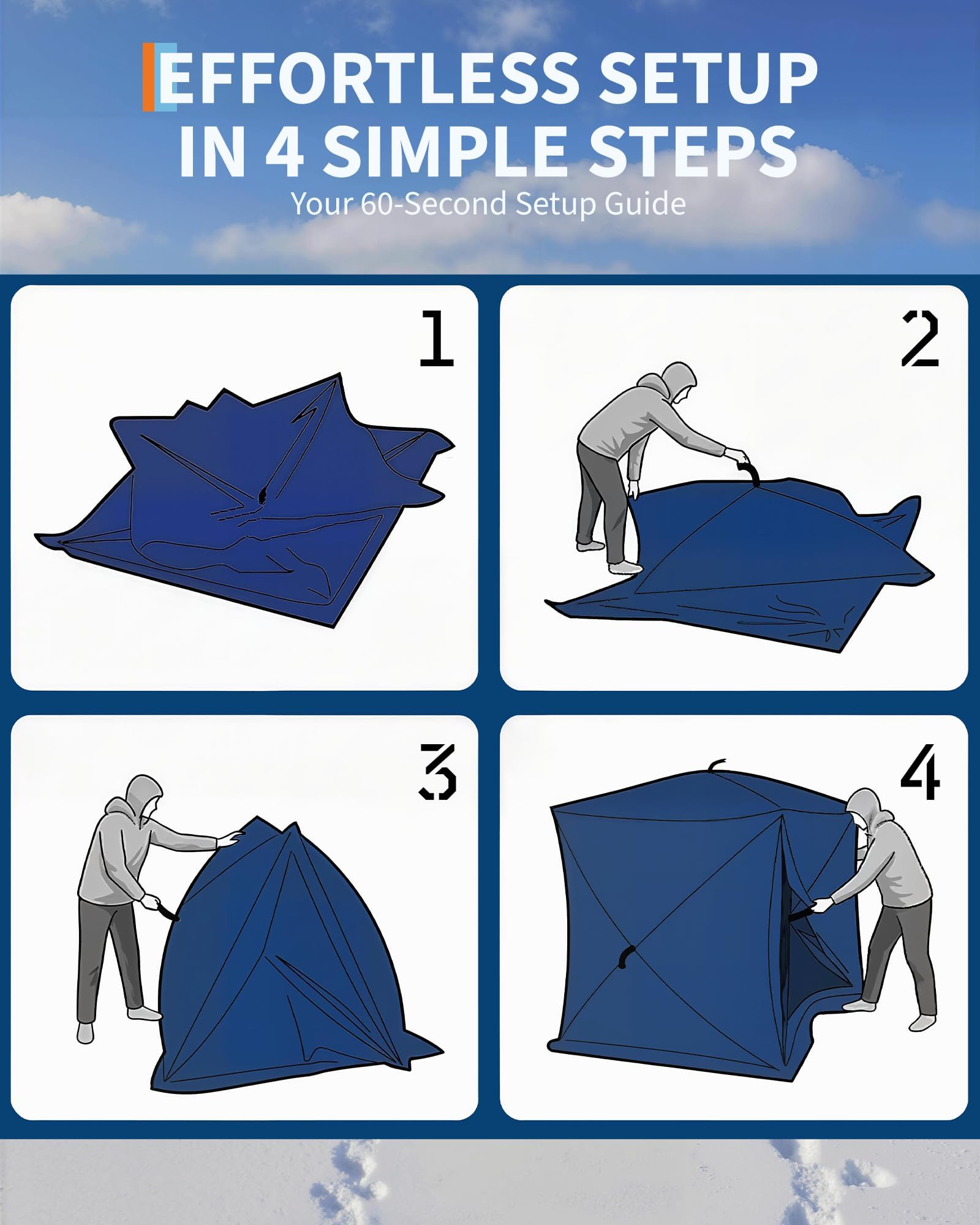 Pop-Up Ice Fishing Tent Hub-St - Outdoor Adventure Tent ulasan dan harga