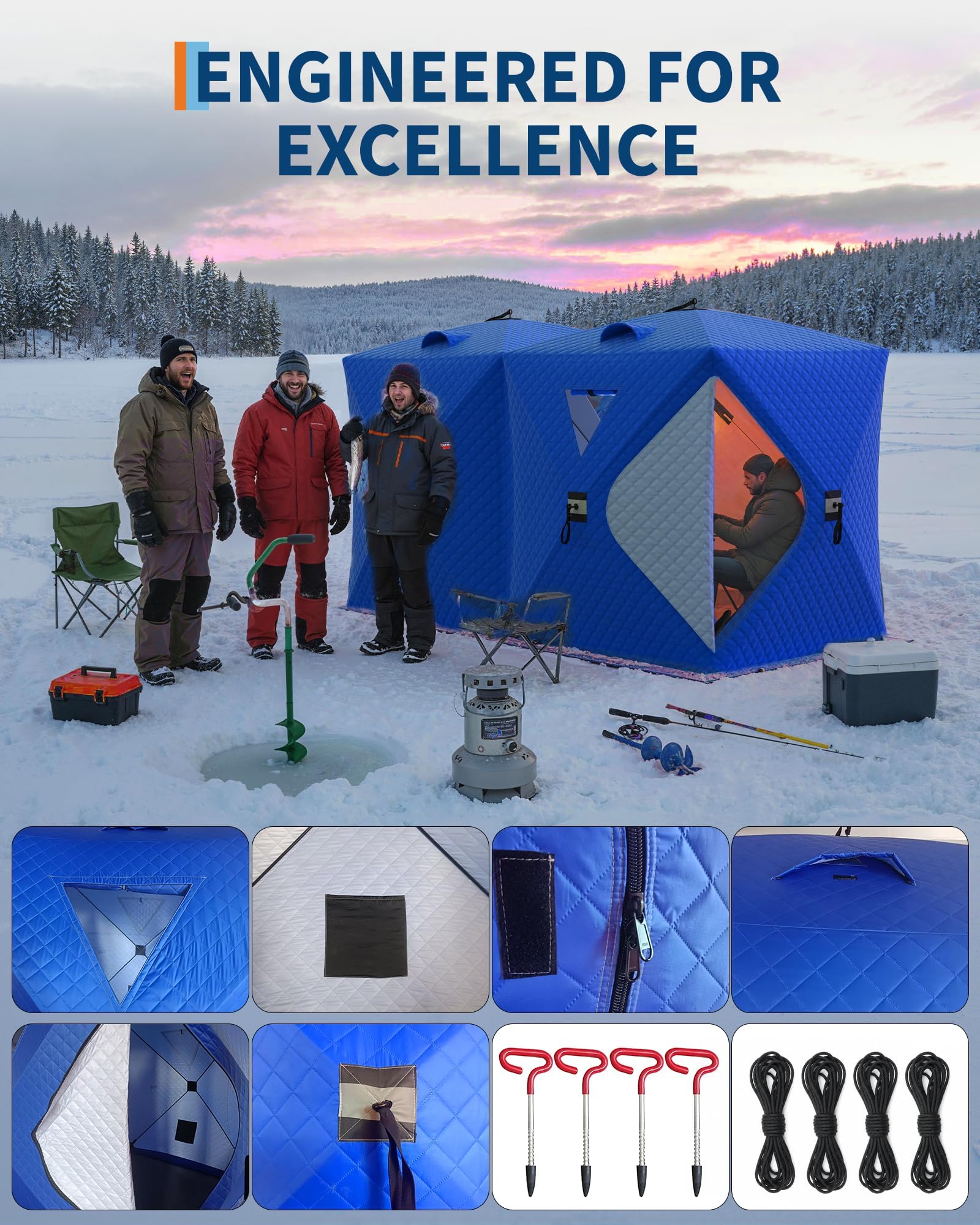 Pop-Up Ice Fishing Tent Hub-St - Outdoor Adventure Tent ulasan dan harga