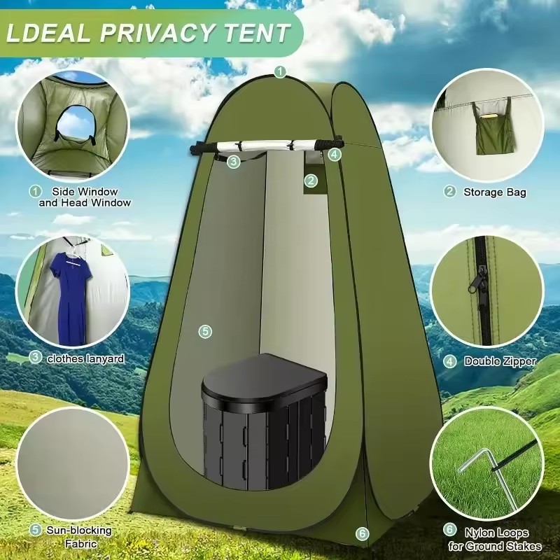 ‌Portable Pop-Up Toilet Tent P - Outdoor Adventure Tent ulasan dan harga